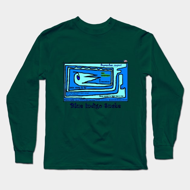 Blue Indigo Snake Long Sleeve T-Shirt by TenomonMalke